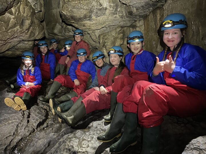School visit to a cave in North Yorkshire