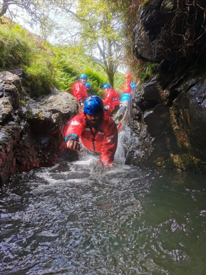superman jump ghyll scrambling in the Lake District