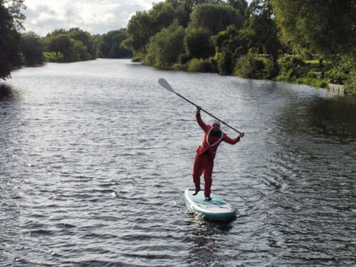 santa paddle boarding River Ure